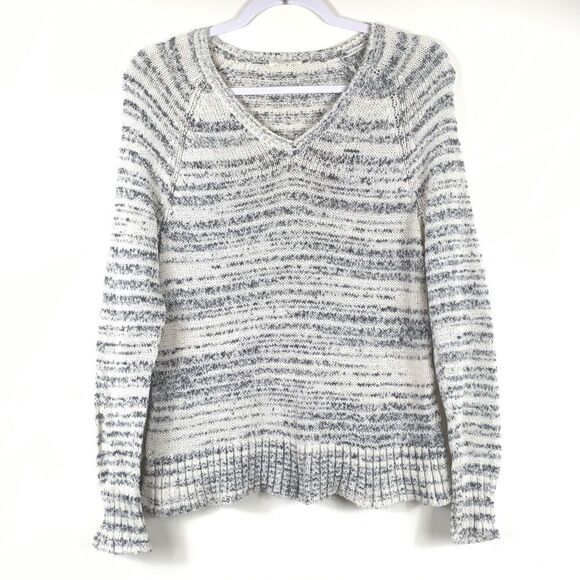 EILEEN Fisher Marled Cotton Knit Slub Sweater - Picture 1 of 8